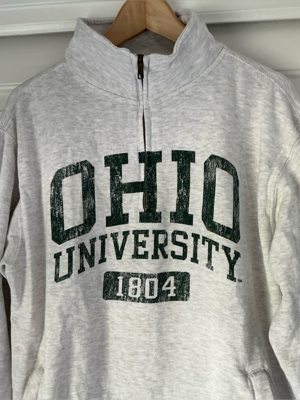 MV Sport Men’s Ohio University Grey 1/2 Zip Fleece Sweatshirt M - Picture 2 of 11